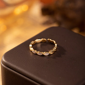 Gold Shell Twisted Open Stacking Ring - Perimade & Co.
