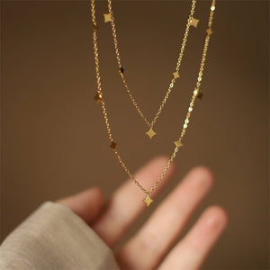 Gold Star Charm Layering Station Necklace - Perimade & Co.