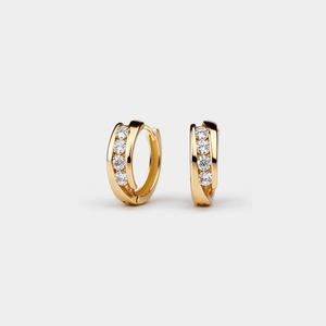 Gold Wave Channel Huggie Hoop Earrings - Perimade & Co.