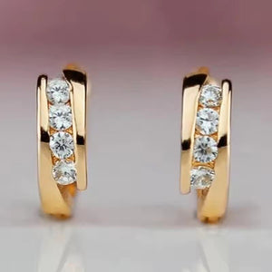 Gold Wave Channel Huggie Hoop Earrings - Perimade & Co.