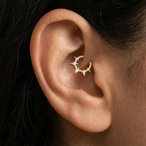Gothic Spike Crown CZ Cartilage Hoop Earrings - Perimade & Co.