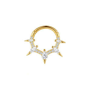 Gothic Spike Crown CZ Cartilage Hoop Earrings - Perimade & Co.