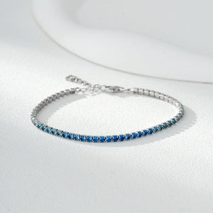 Gradient Blue CZ Adjustable Tennis Bracelet - Perimade & Co.
