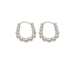 Graduated Ball Bead Horseshoe Hoop Earrings - Perimade & Co.