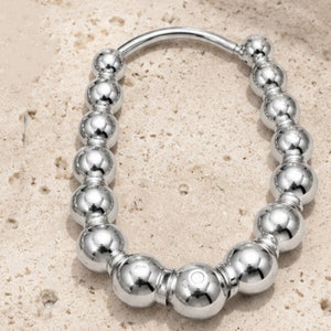 Graduated Ball Bead Horseshoe Hoop Earrings - Perimade & Co.