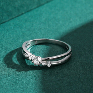 Graduated CZ Criss Cross Stacking Band Ring - Perimade & Co.