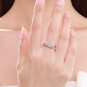 Graduated CZ Criss Cross Stacking Band Ring - Perimade & Co.