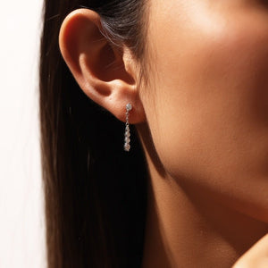 Graduated Moissanite Chain Drop Stud Earrings - Perimade & Co.
