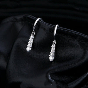 Graduated Moissanite Dangle Hook Earrings - Perimade & Co.