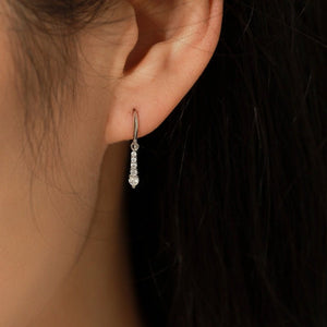 Graduated Moissanite Dangle Hook Earrings - Perimade & Co.