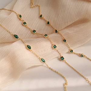 Green Gemstone Stacking Wedding Bracelet - Perimade & Co.