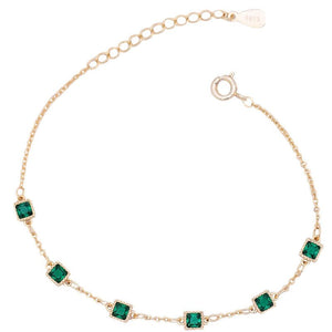 Green Gemstone Stacking Wedding Bracelet - Perimade & Co.