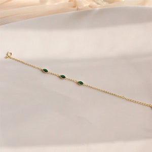 Green Gemstone Stacking Wedding Bracelet - Perimade & Co.