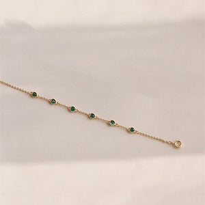 Green Gemstone Stacking Wedding Bracelet - Perimade & Co.