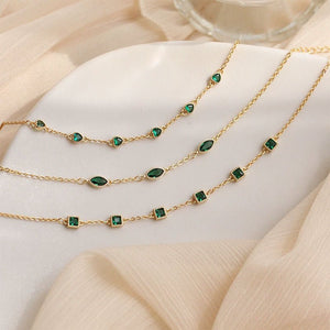 Green Gemstone Stacking Wedding Bracelet - Perimade & Co.