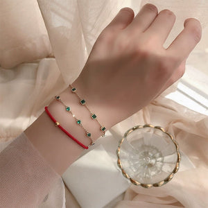 Green Gemstone Stacking Wedding Bracelet - Perimade & Co.