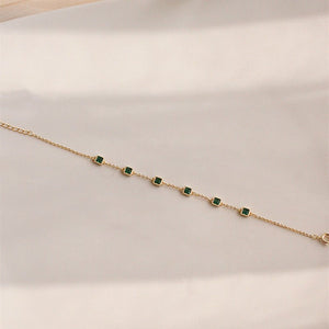 Green Gemstone Stacking Wedding Bracelet - Perimade & Co.