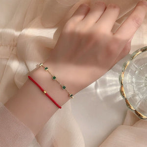Green Gemstone Stacking Wedding Bracelet - Perimade & Co.
