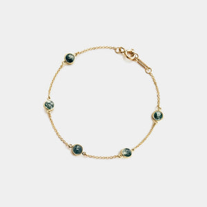 Green Moss Agate Crystal Station Bracelet - Perimade & Co.