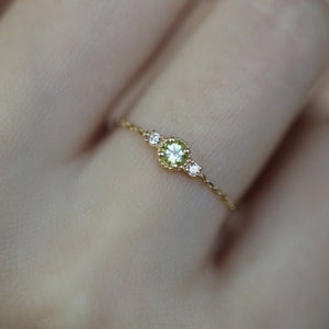 Green Three - Stone Stacking Chain Ring - Perimade & Co.