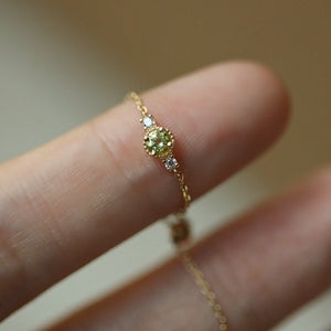Green Three - Stone Stacking Chain Ring - Perimade & Co.