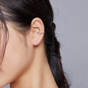 Half Pave Rainbow CZ Wavy Clip-On Earrings - Perimade & Co.