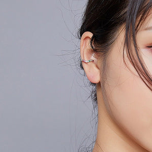 Half Pave Rainbow CZ Wavy Clip-On Earrings - Perimade & Co.