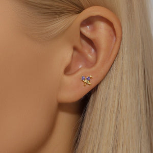 Halloween Witch Hat Heart Bow Stud Earrings - Perimade & Co.