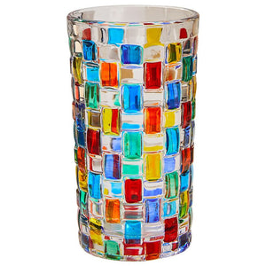 Hand - Painted Grid Woven Drinking Glass - Perimade & Co.