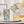 Colorful glass tumblers on a table with a blurred background