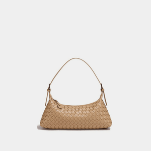 Handwoven Leather Baguette Shoulder Bag - Perimade & Co.