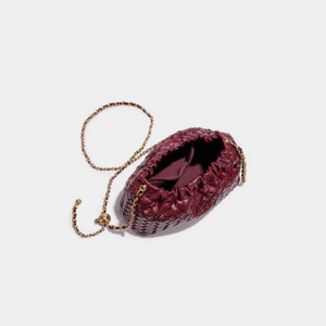 Handwoven Leather Cloud Drawstring Handbag - Perimade & Co.