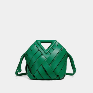 Handwoven Leather Crossbody Tote Handbag - Perimade & Co.