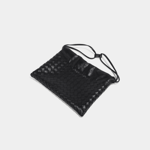 Handwoven Leather Drawstring Shoulder Bag - Perimade & Co.