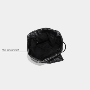 Handwoven Leather Drawstring Shoulder Bag - Perimade & Co.