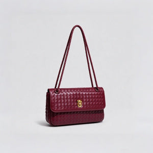 Handwoven Leather Flap Knot Lock Handbag - Perimade & Co.