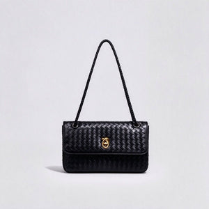 Handwoven Leather Flap Knot Lock Handbag - Perimade & Co.