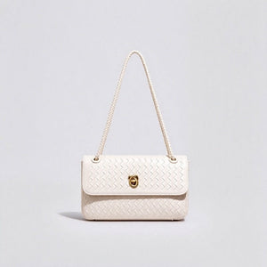 Handwoven Leather Flap Knot Lock Handbag - Perimade & Co.