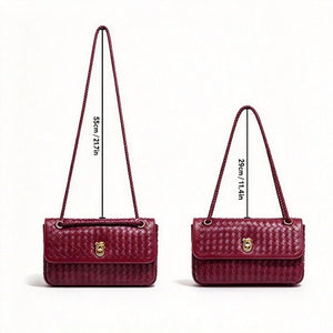 Handwoven Leather Flap Knot Lock Handbag - Perimade & Co.