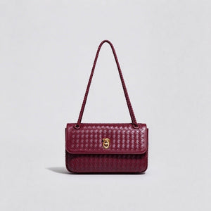 Handwoven Leather Flap Knot Lock Handbag - Perimade & Co.