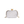 Clear woven handbag with gold accents on a white background