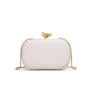 Handwoven Leather Knot Clutch Handbag - Perimade & Co.