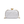 Silver woven handbag with a gold handle on a white background