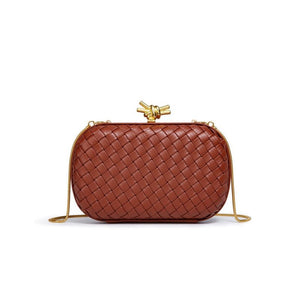 Handwoven Leather Knot Clutch Handbag - Perimade & Co.