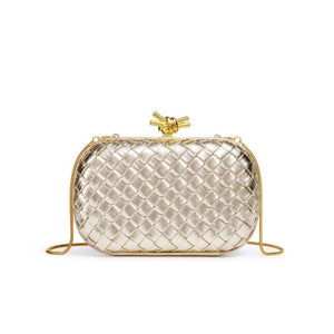 Handwoven Leather Knot Clutch Handbag - Perimade & Co.