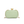 Light green woven handbag with a gold knot detail on a white background