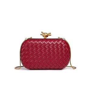 Handwoven Leather Knot Clutch Handbag - Perimade & Co.