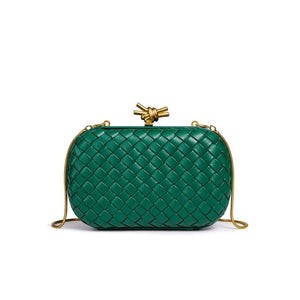 Handwoven Leather Knot Clutch Handbag - Perimade & Co.