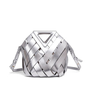 HandWoven Leather Rhombus Bucket Handbag - Perimade & Co.