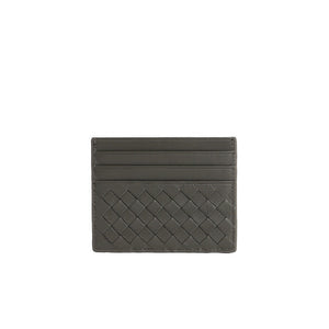 Black woven cardholder on a white background